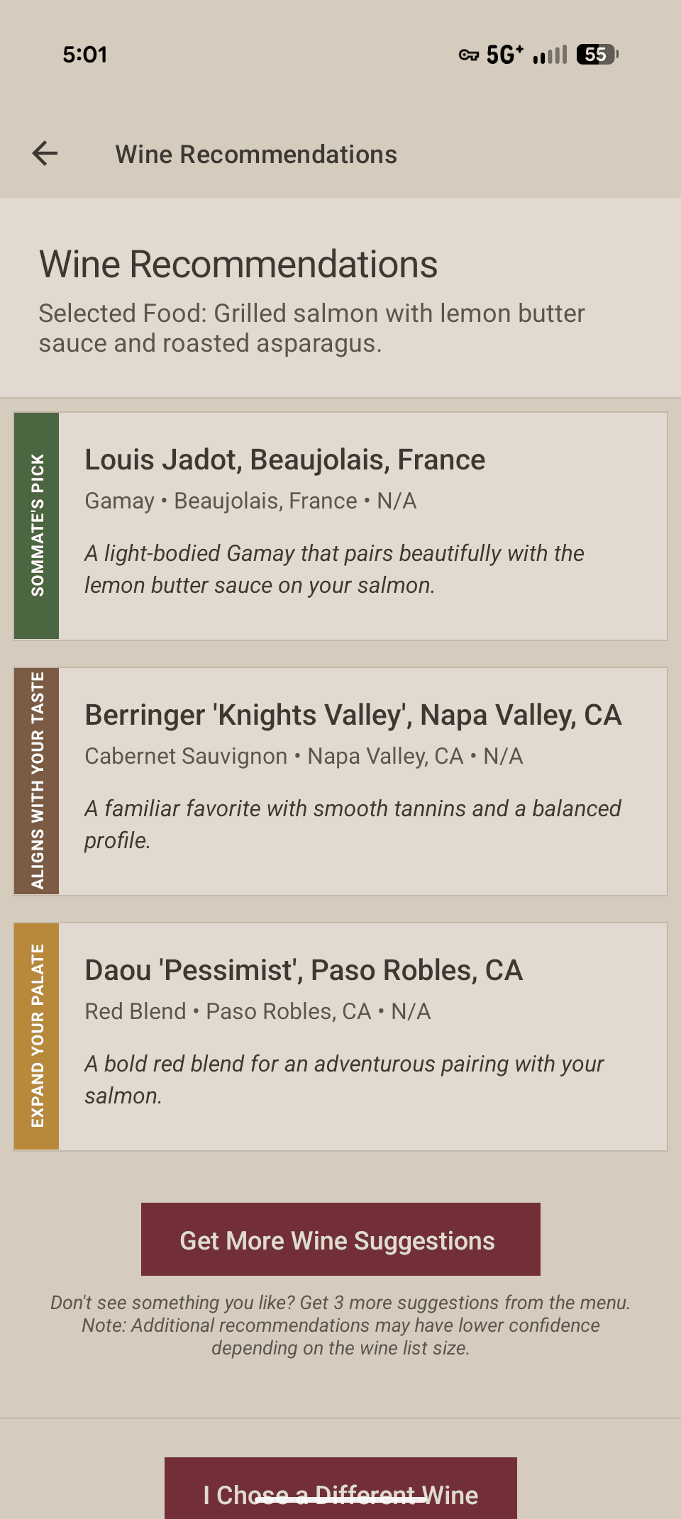 AI wine recommendations