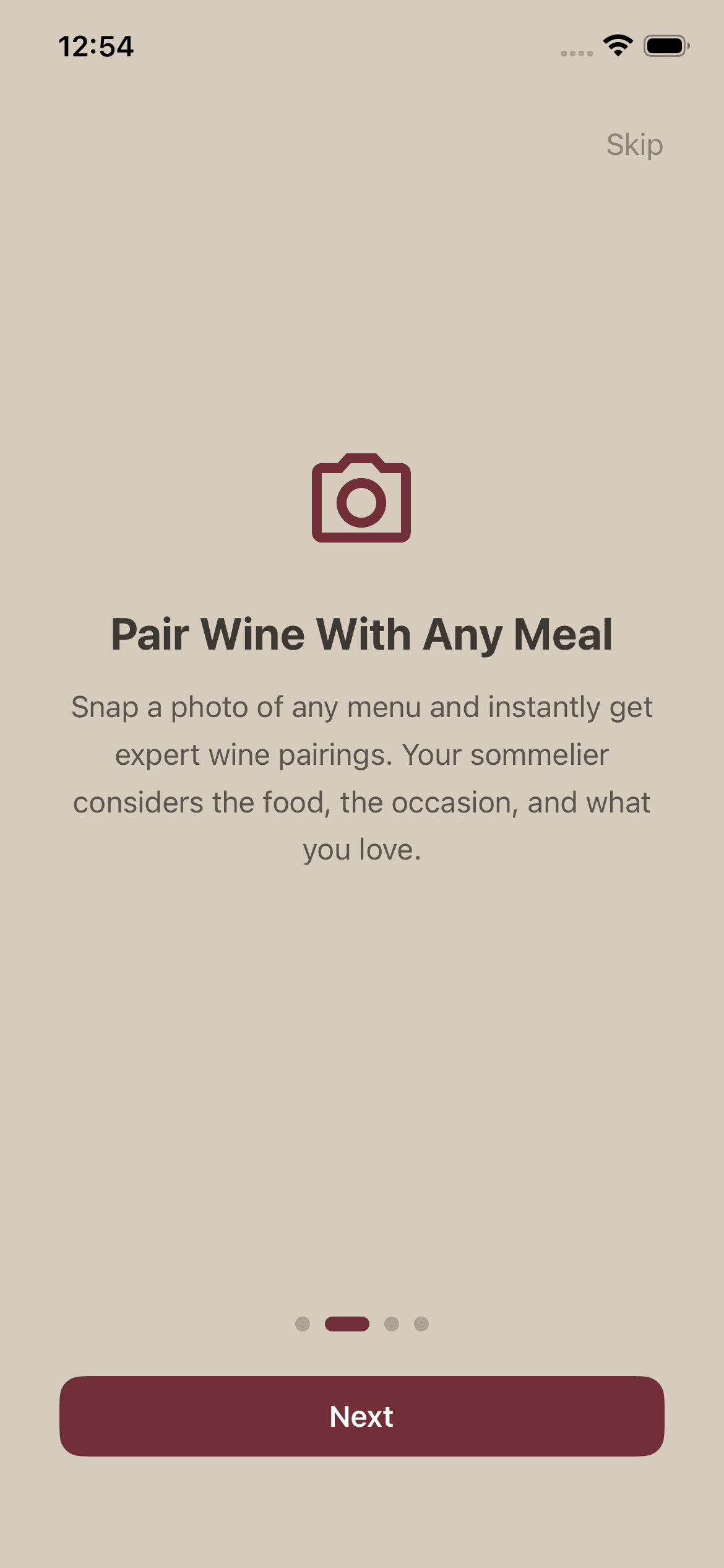 Snap a menu, get pairings