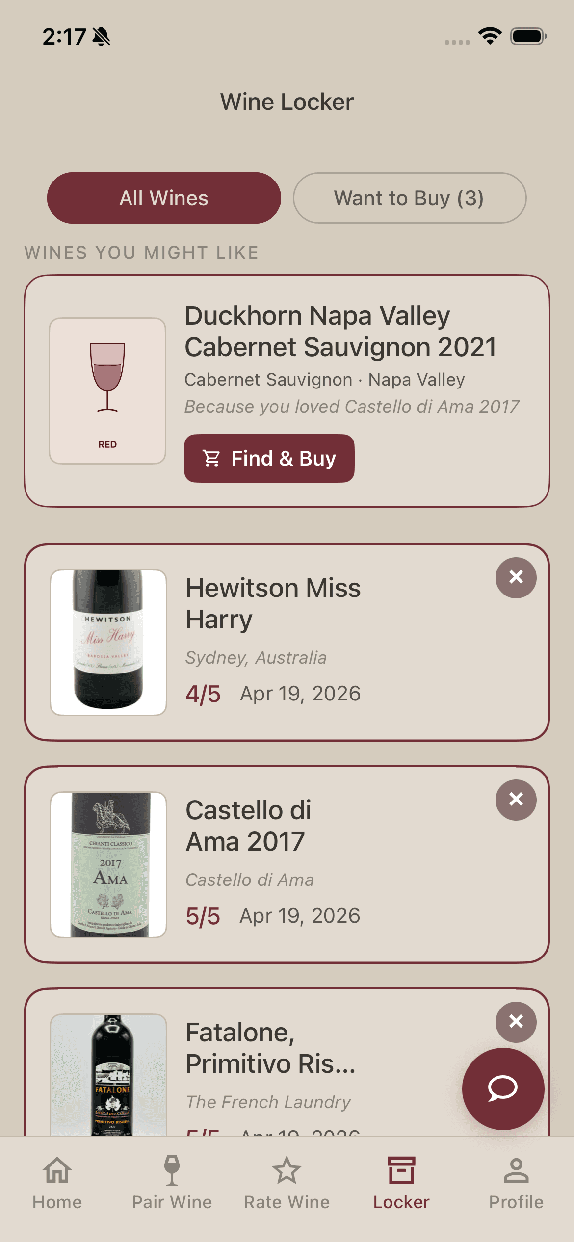 Your wine locker